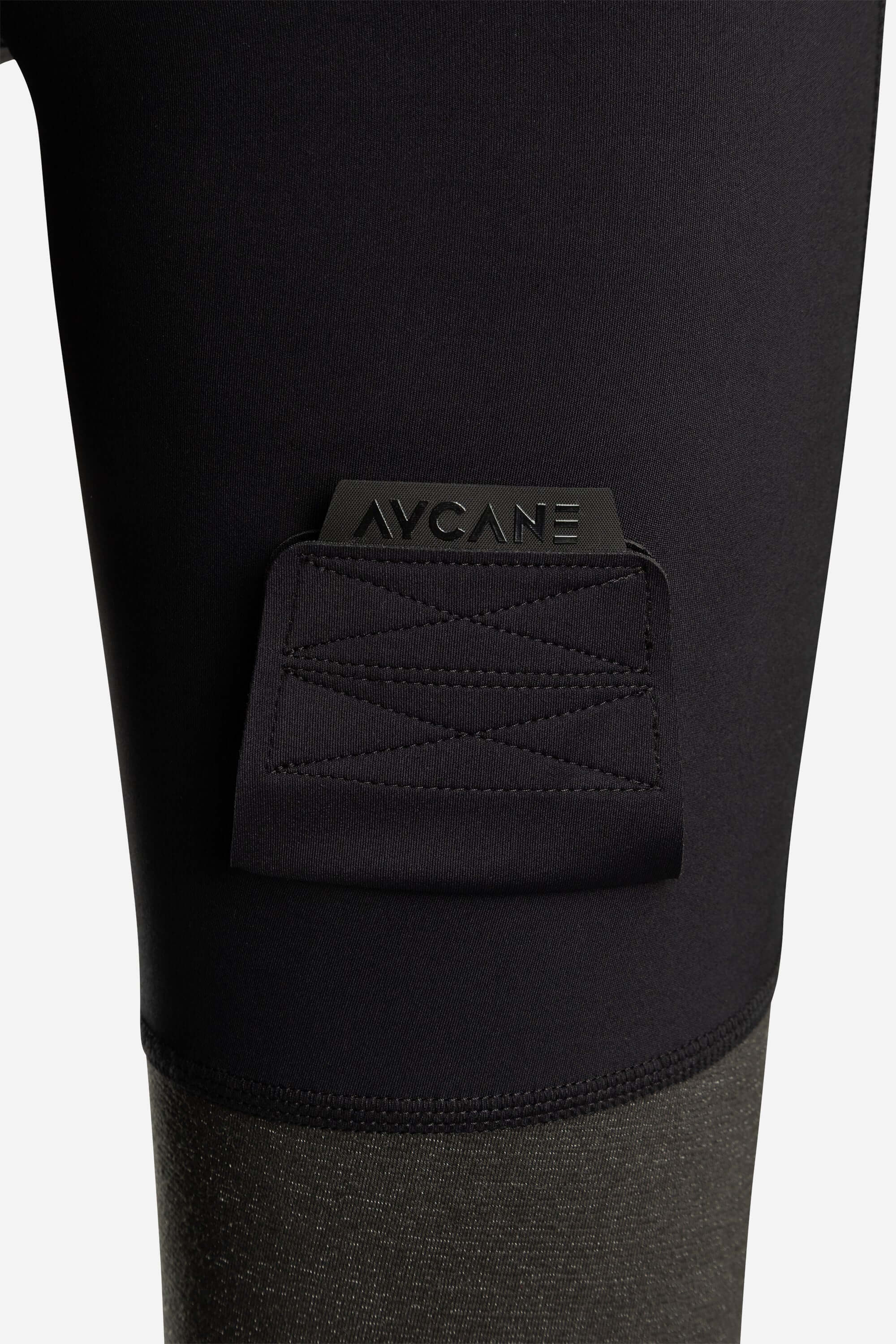 Black cut-resistant hockey pants close up of cut-resistant material