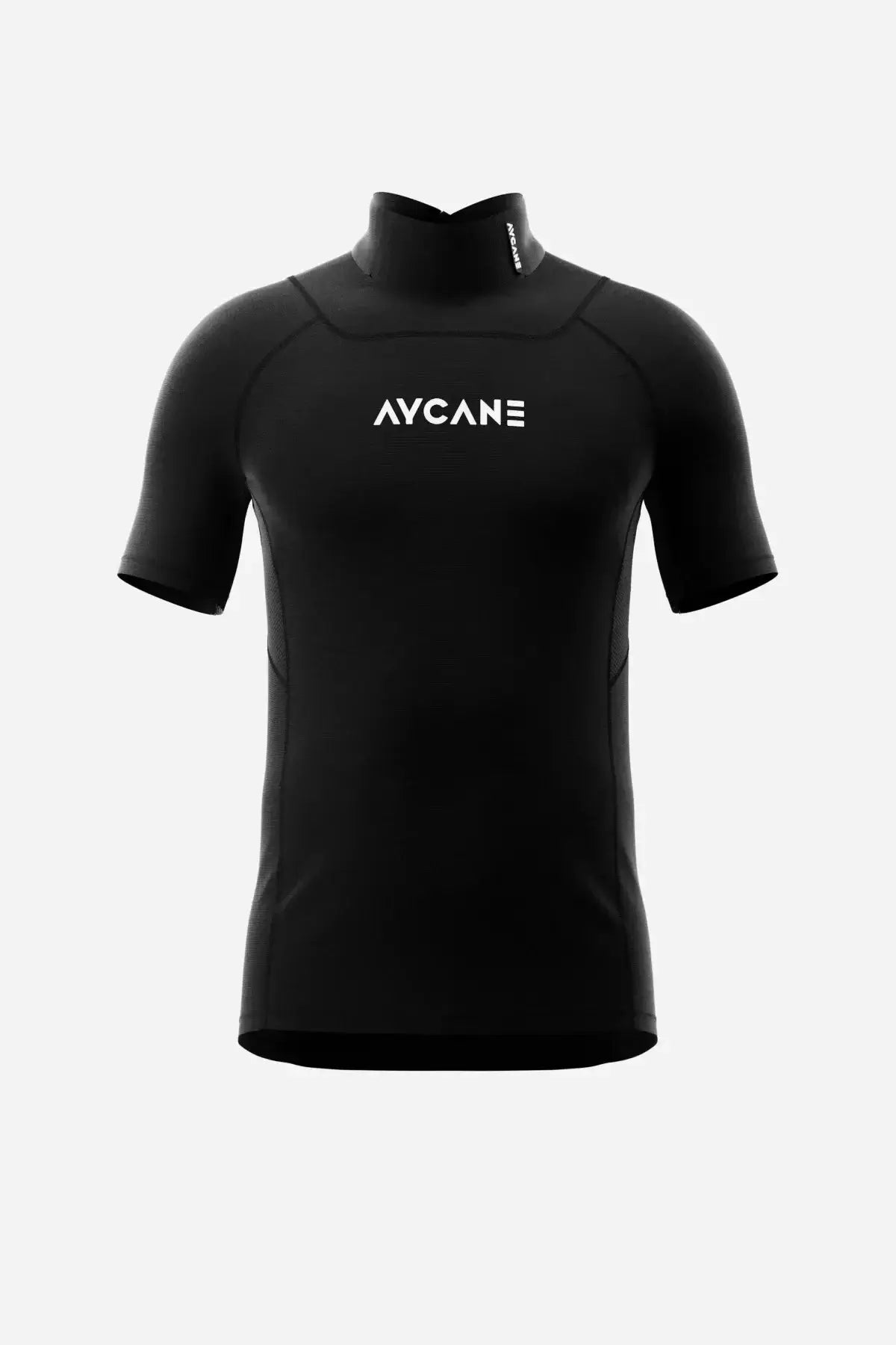 Blade EVO 2 short sleeve neck guard shirt in black with AVYCANE logo, designed for ultimate comfort and mobility.