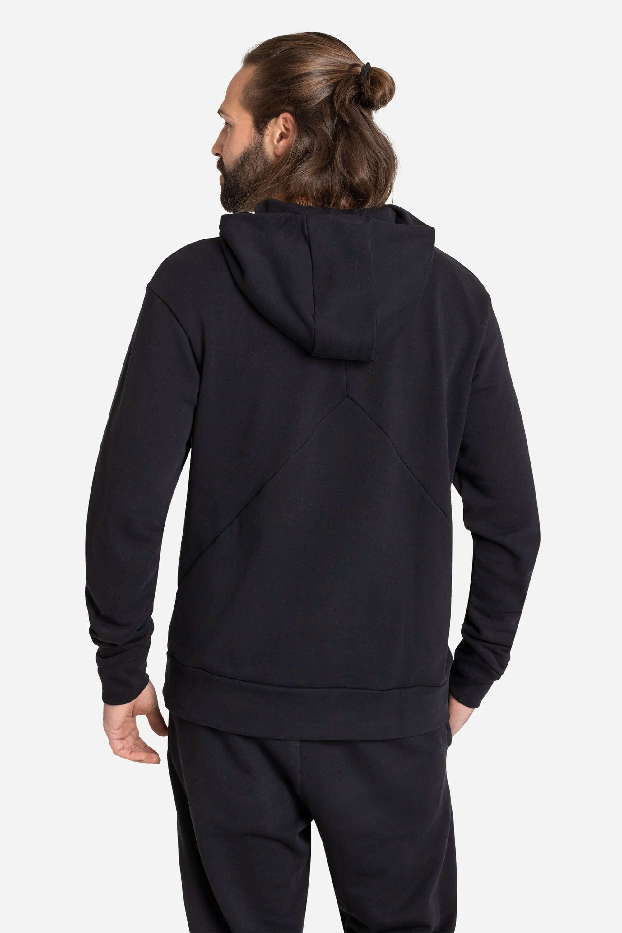 Black training and leisure hoodie with AYCANE logo in black