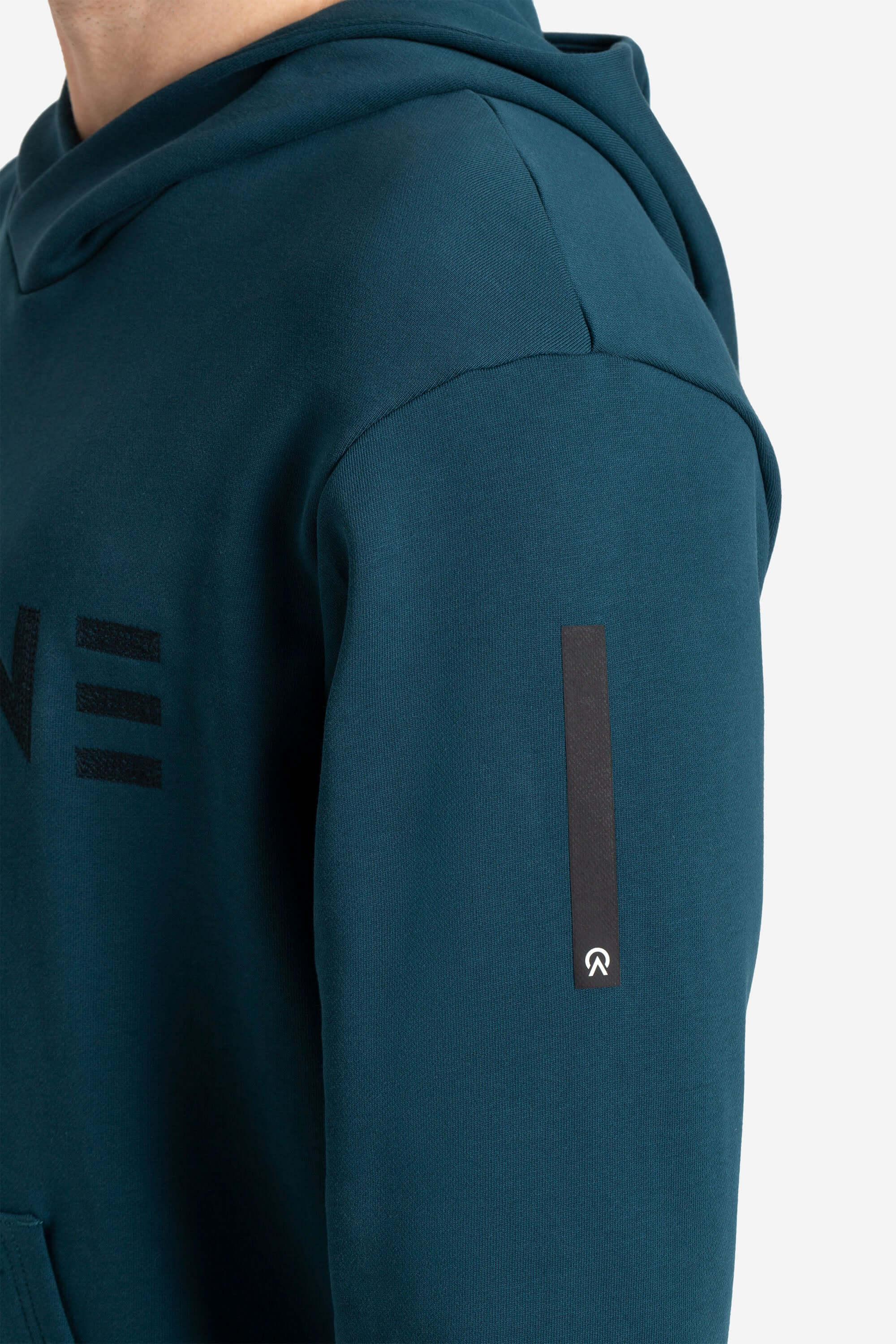 Blue training and leisure hoodie with AYCANE logo in black