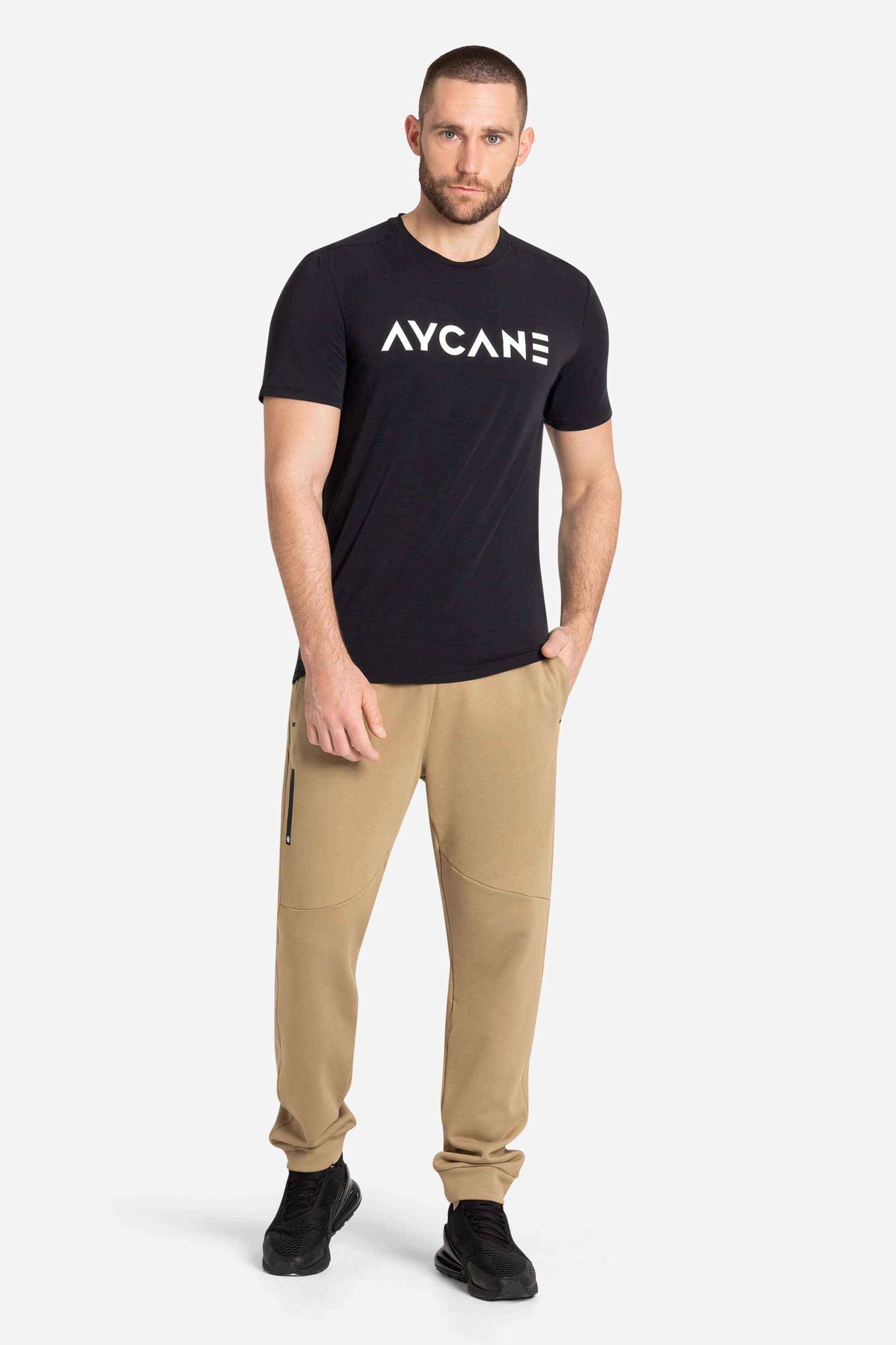 Men in khaki joggers for training or leisure from AYCANE