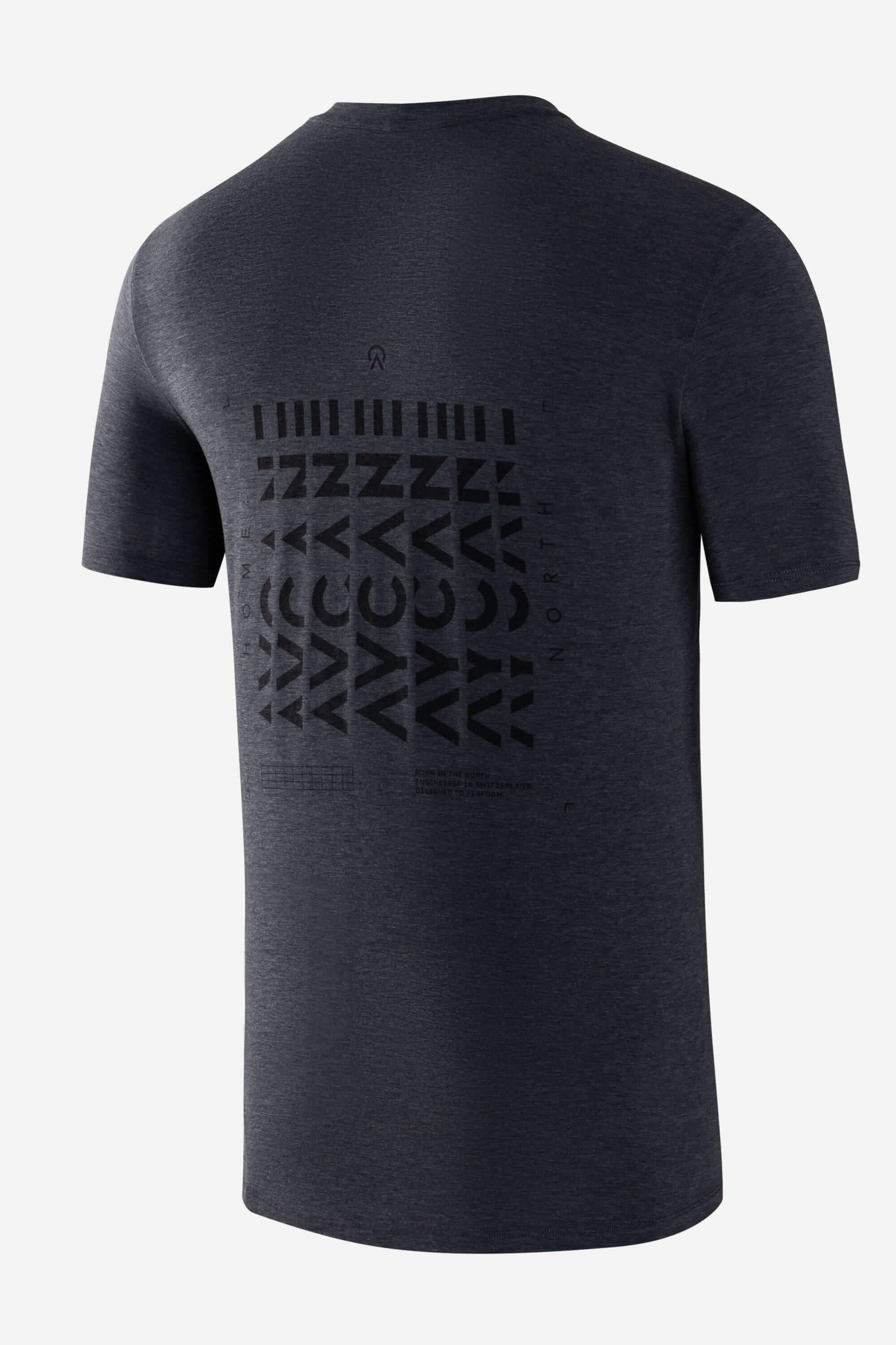 blue workout t-shirt with logo print on back