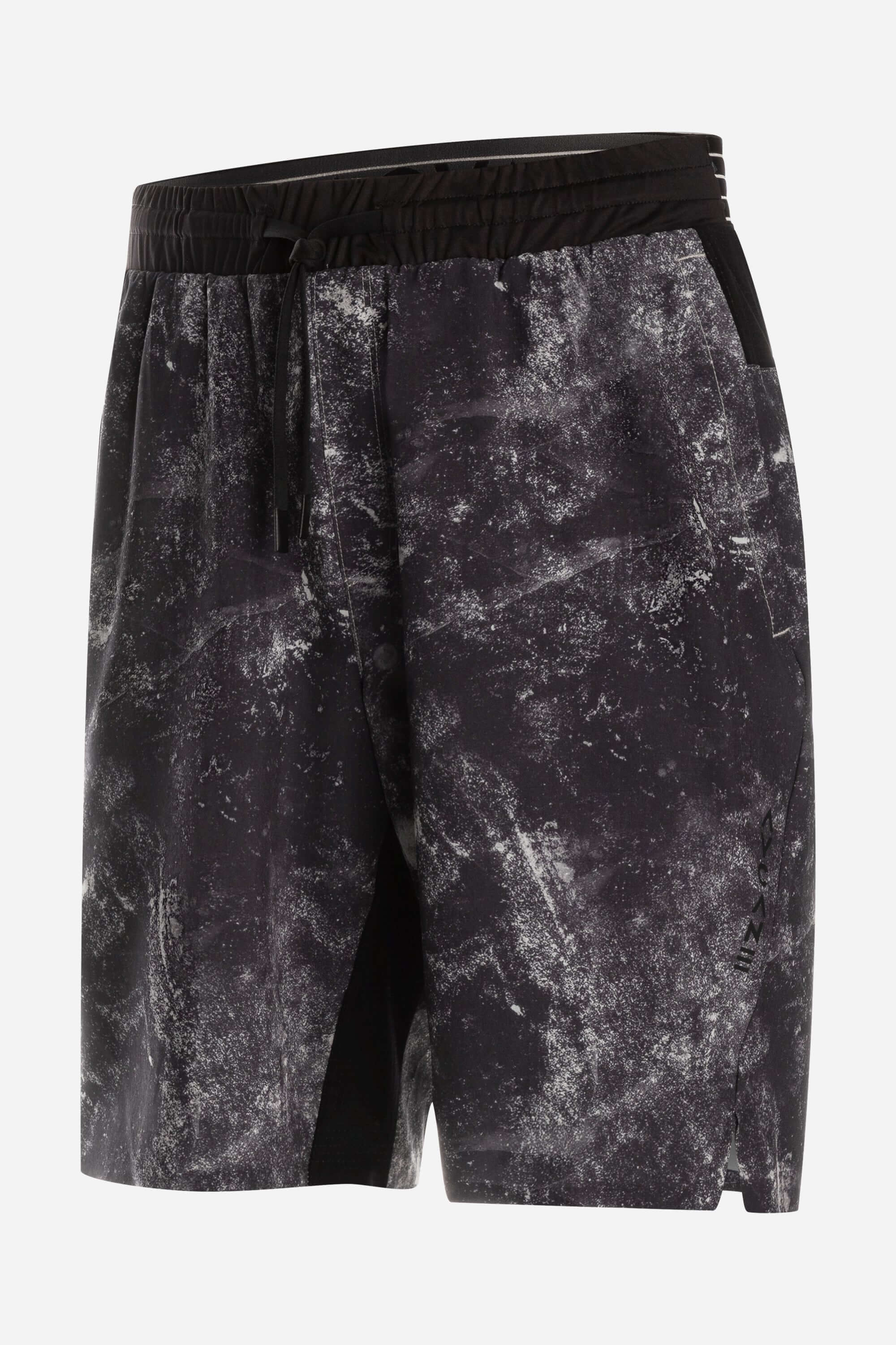 Workout short with black ice print - front view