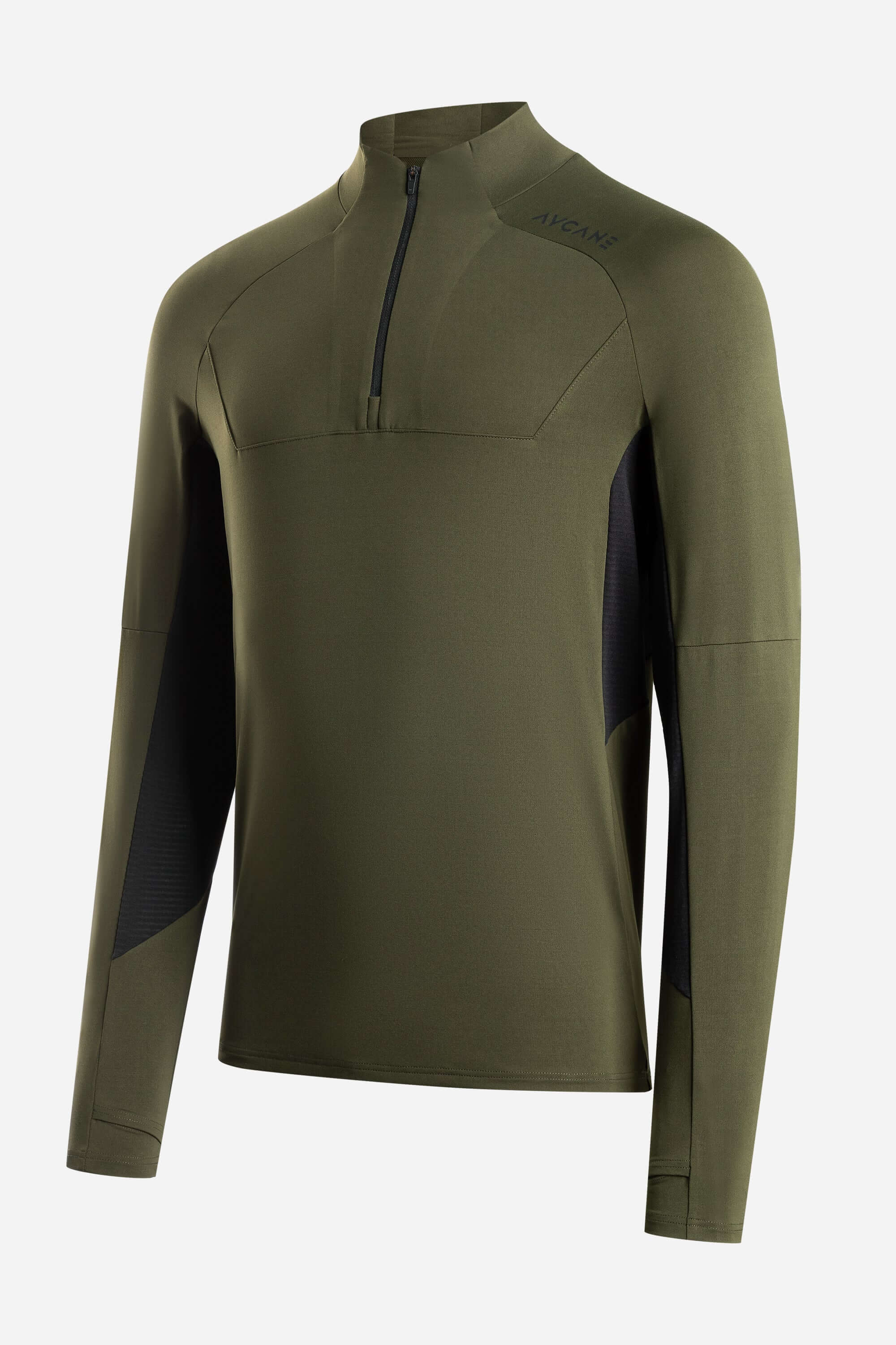 Technical workout half zip midlayer in green