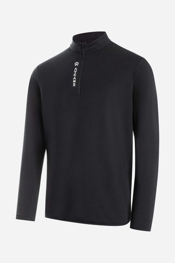 Maurize Midlayer Halfzip in black, lightweight and stretchy, perfect for warmth and comfort on colder days.