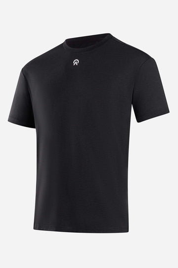 Route Short Sleeve T-Shirt in black, designed for all-day comfort and performance in athletic settings.