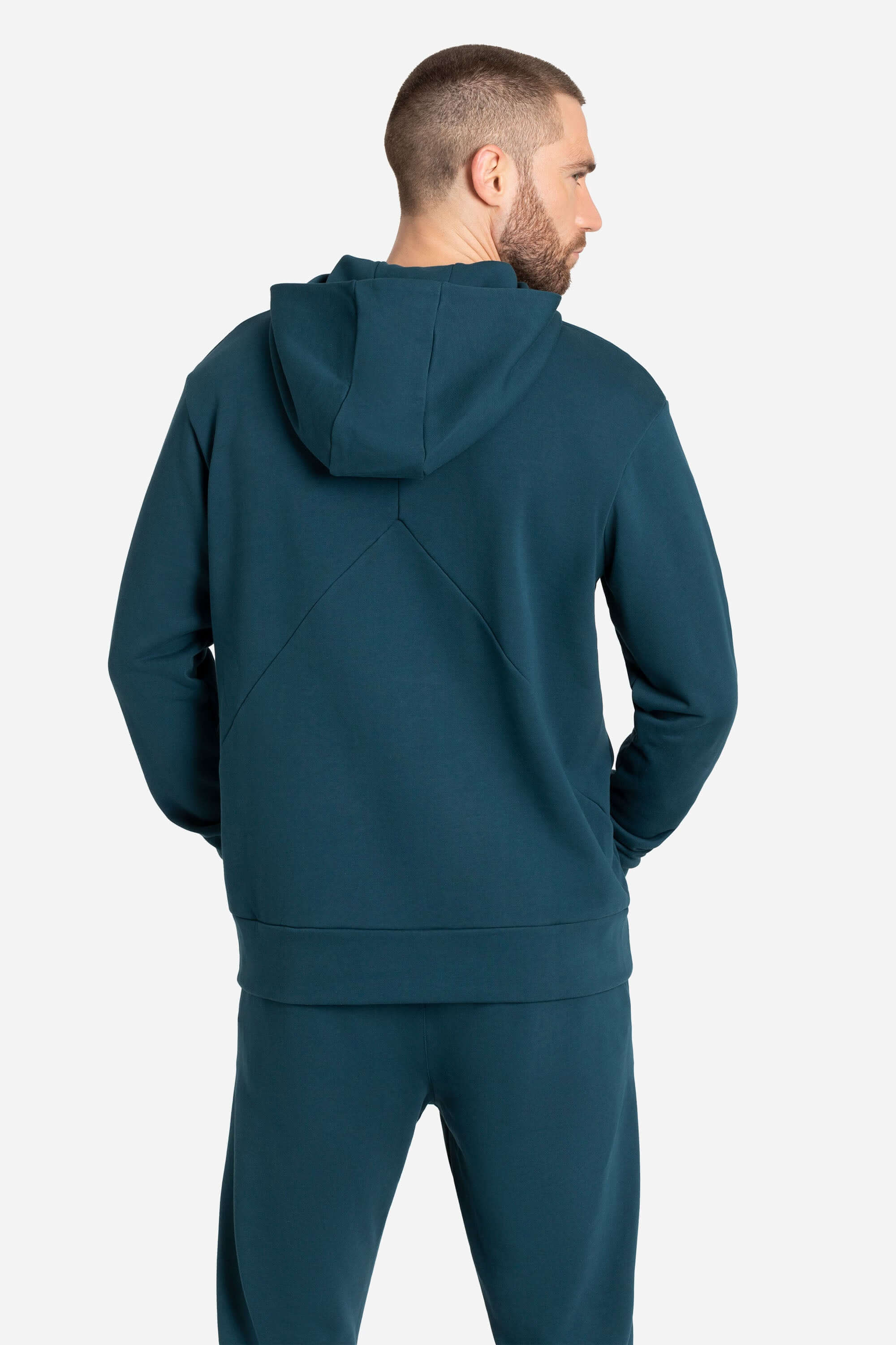 Blue training and leisure hoodie with AYCANE logo in black