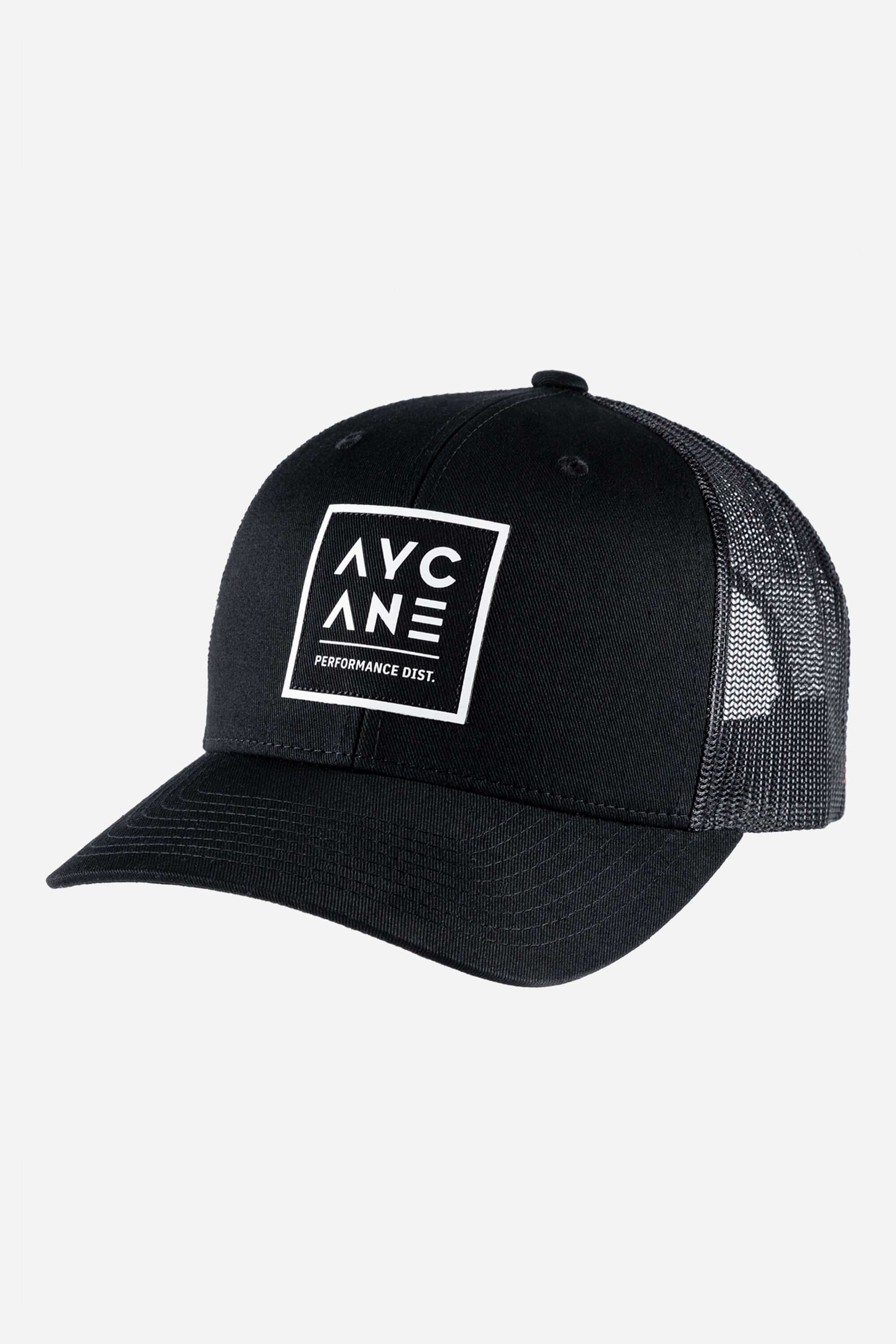 Hockey trucker cap in black with AYCANE logo patch