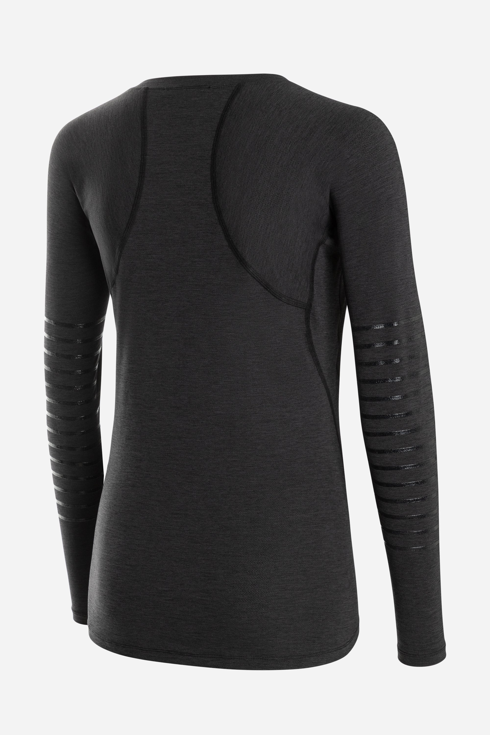 Women black long sleeve hockey baser layer with 3d silicon stripes on the sleeves