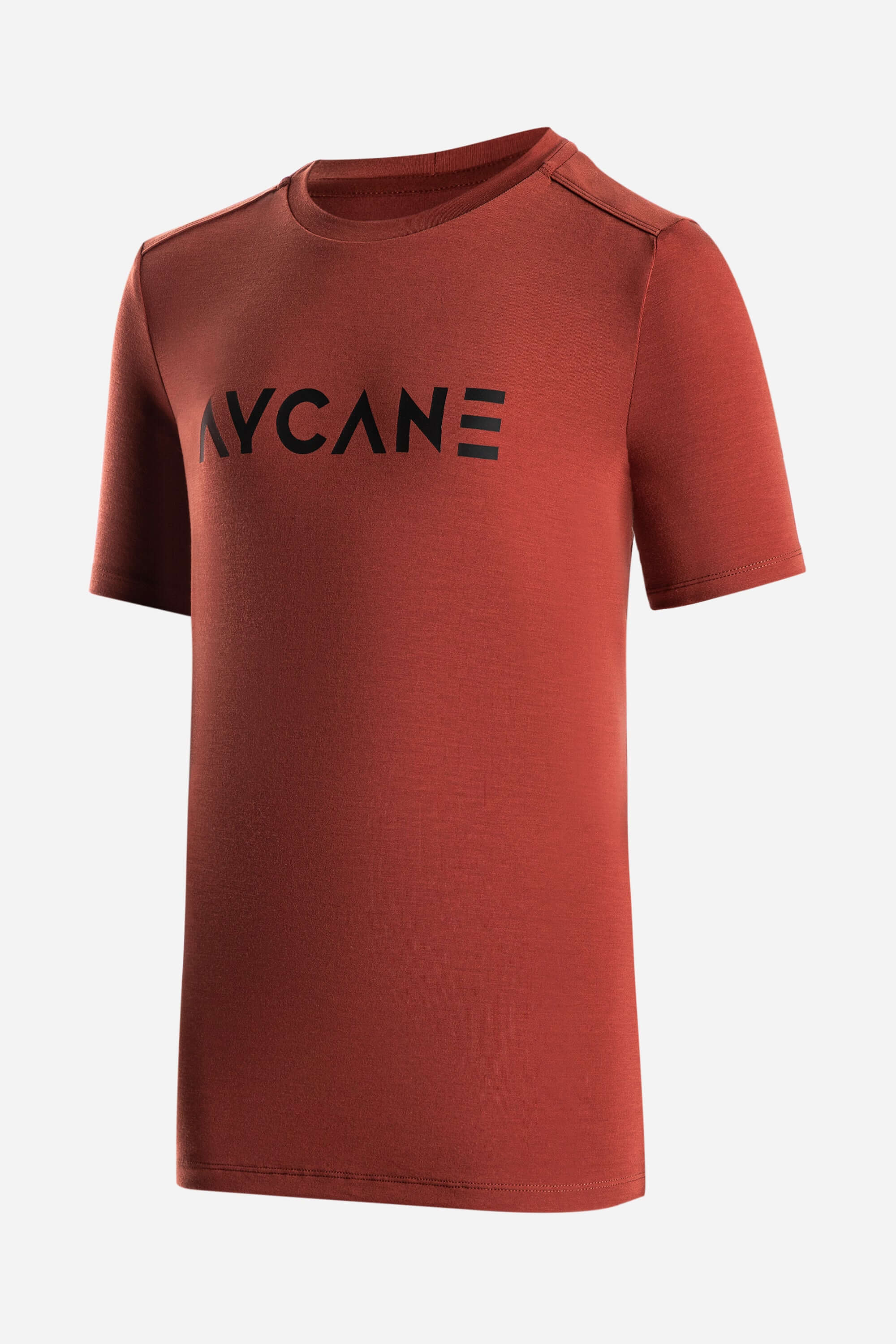 Youth red AYCANE t-shirt short sleeve with big black logo on chest